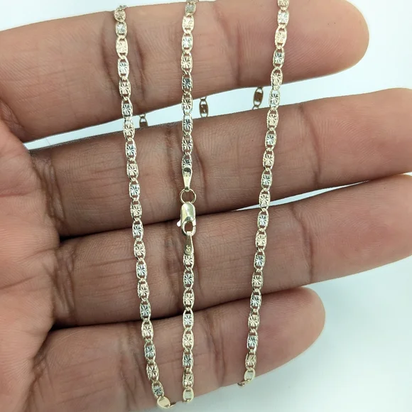 10kt Real Gold Tricolor Valentino chain 2.2 mm 20 inches